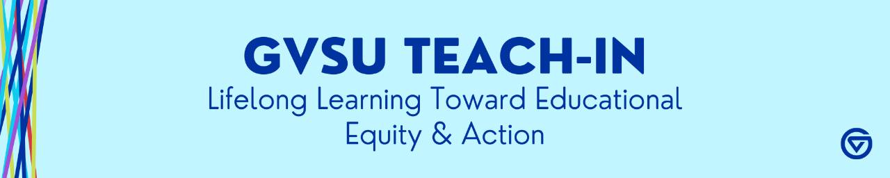 Blue Teach-In Website Banner with text "critical conversations fon't have to be difficult. They just have to begin." with blue background